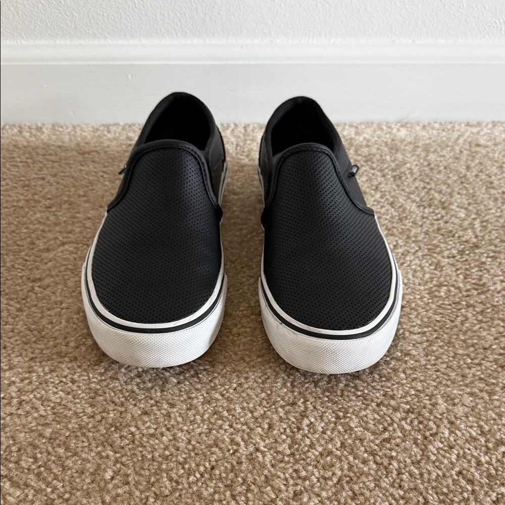 Vans Classic Black Slip-On Sneakers with White Trim- Women’s Size 6.5 - Picture 5 of 7